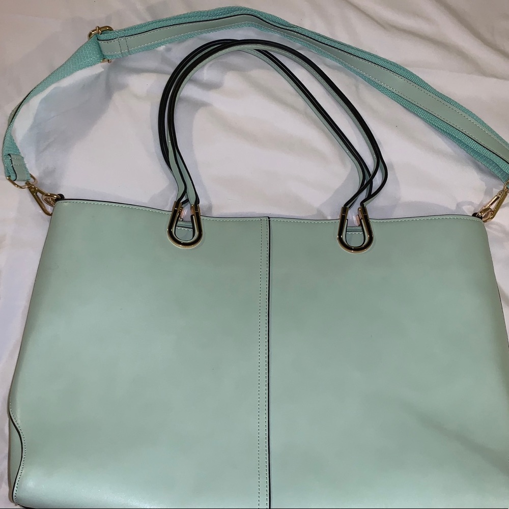 Mint green laptop bag. Used once